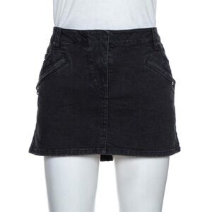 PIERRE BALMAIN |  Black  Washed Denim Mini Skirt